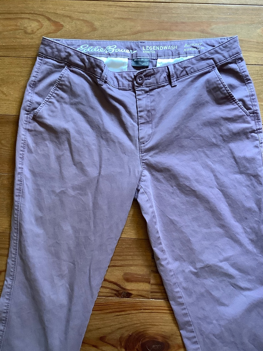 Eddie Bauer Violet Boyfriend Midrise Slim Chino Pants